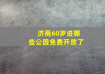 济南60岁进哪些公园免费开放了