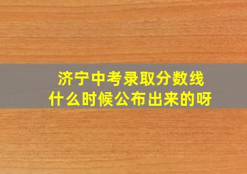 济宁中考录取分数线什么时候公布出来的呀