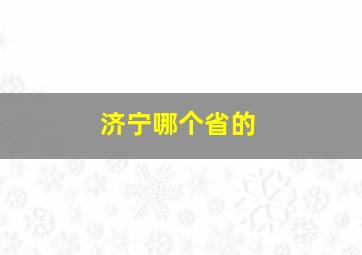 济宁哪个省的