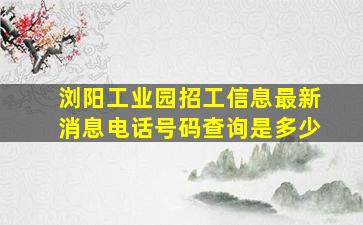 浏阳工业园招工信息最新消息电话号码查询是多少