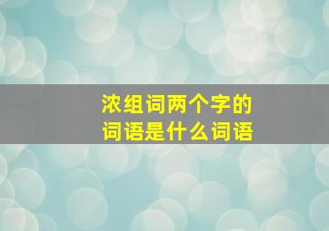 浓组词两个字的词语是什么词语