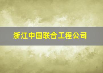 浙江中国联合工程公司