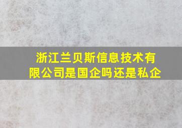 浙江兰贝斯信息技术有限公司是国企吗还是私企