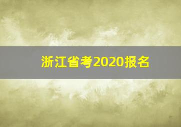 浙江省考2020报名