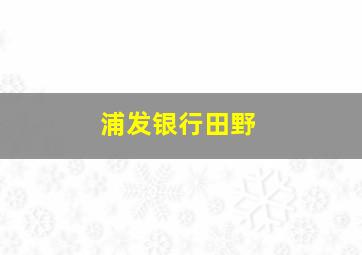 浦发银行田野