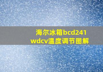 海尔冰箱bcd241wdcv温度调节图解