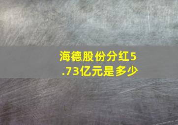 海德股份分红5.73亿元是多少