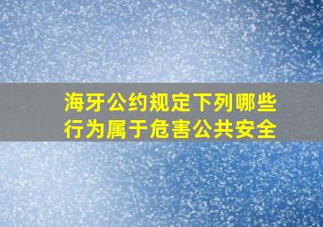 海牙公约规定下列哪些行为属于危害公共安全