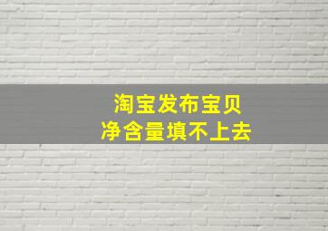 淘宝发布宝贝净含量填不上去