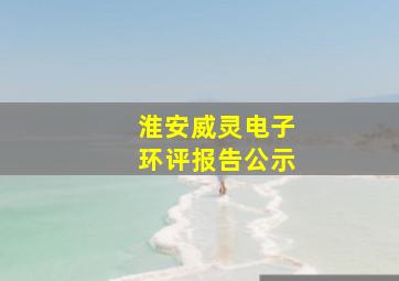 淮安威灵电子环评报告公示