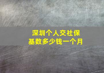 深圳个人交社保基数多少钱一个月