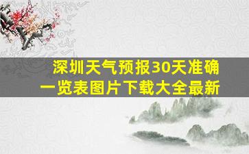 深圳天气预报30天准确一览表图片下载大全最新