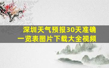 深圳天气预报30天准确一览表图片下载大全视频