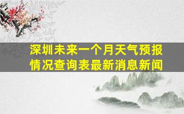 深圳未来一个月天气预报情况查询表最新消息新闻