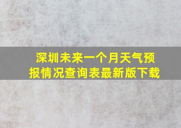 深圳未来一个月天气预报情况查询表最新版下载