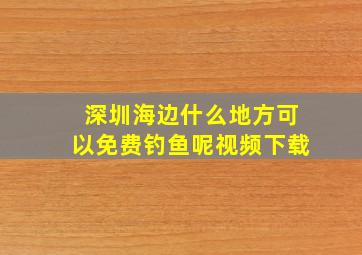 深圳海边什么地方可以免费钓鱼呢视频下载