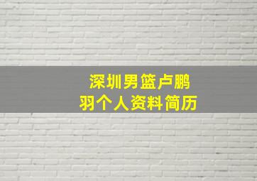 深圳男篮卢鹏羽个人资料简历