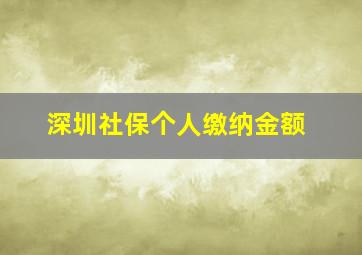 深圳社保个人缴纳金额