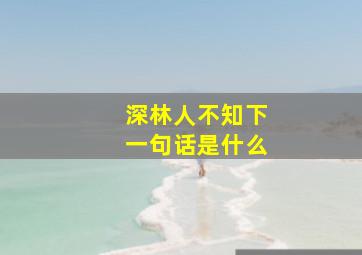 深林人不知下一句话是什么