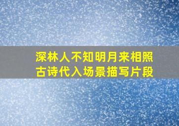 深林人不知明月来相照古诗代入场景描写片段