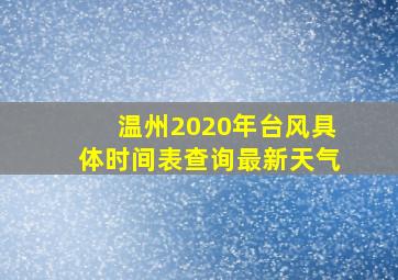 温州2020年台风具体时间表查询最新天气