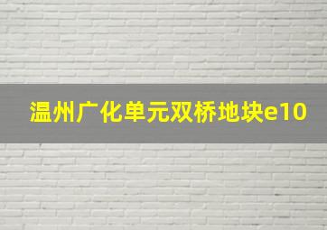 温州广化单元双桥地块e10