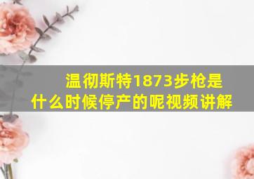 温彻斯特1873步枪是什么时候停产的呢视频讲解