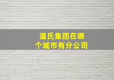 温氏集团在哪个城市有分公司