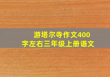 游塔尔寺作文400字左右三年级上册语文