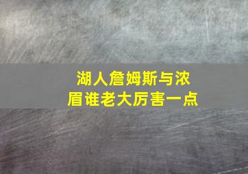 湖人詹姆斯与浓眉谁老大厉害一点