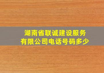 湖南省联诚建设服务有限公司电话号码多少