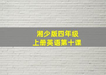 湘少版四年级上册英语第十课