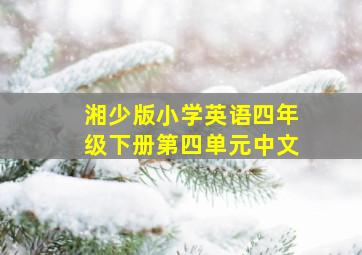 湘少版小学英语四年级下册第四单元中文