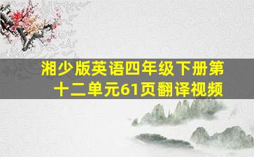 湘少版英语四年级下册第十二单元61页翻译视频