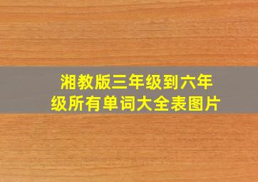 湘教版三年级到六年级所有单词大全表图片