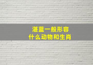 湛蓝一般形容什么动物和生肖