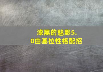 漆黑的魅影5.0由基拉性格配招