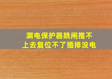 漏电保护器跳闸推不上去复位不了插排没电