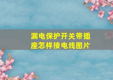 漏电保护开关带插座怎样接电线图片