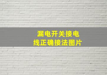 漏电开关接电线正确接法图片