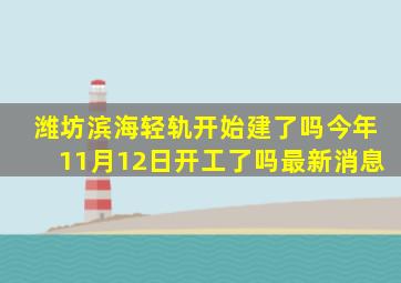 潍坊滨海轻轨开始建了吗今年11月12日开工了吗最新消息