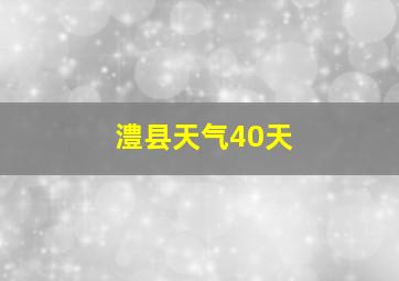 澧县天气40天