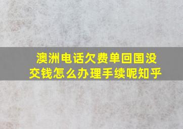 澳洲电话欠费单回国没交钱怎么办理手续呢知乎