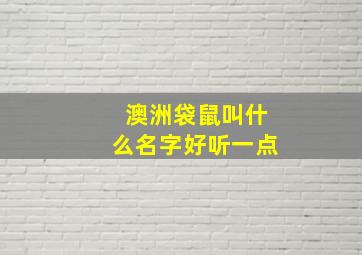 澳洲袋鼠叫什么名字好听一点