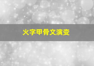 火字甲骨文演变