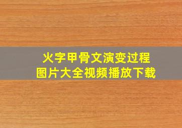 火字甲骨文演变过程图片大全视频播放下载