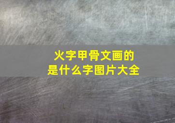 火字甲骨文画的是什么字图片大全