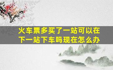 火车票多买了一站可以在下一站下车吗现在怎么办