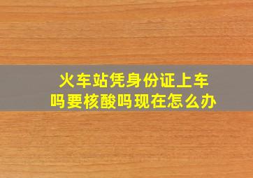 火车站凭身份证上车吗要核酸吗现在怎么办