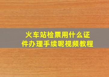 火车站检票用什么证件办理手续呢视频教程